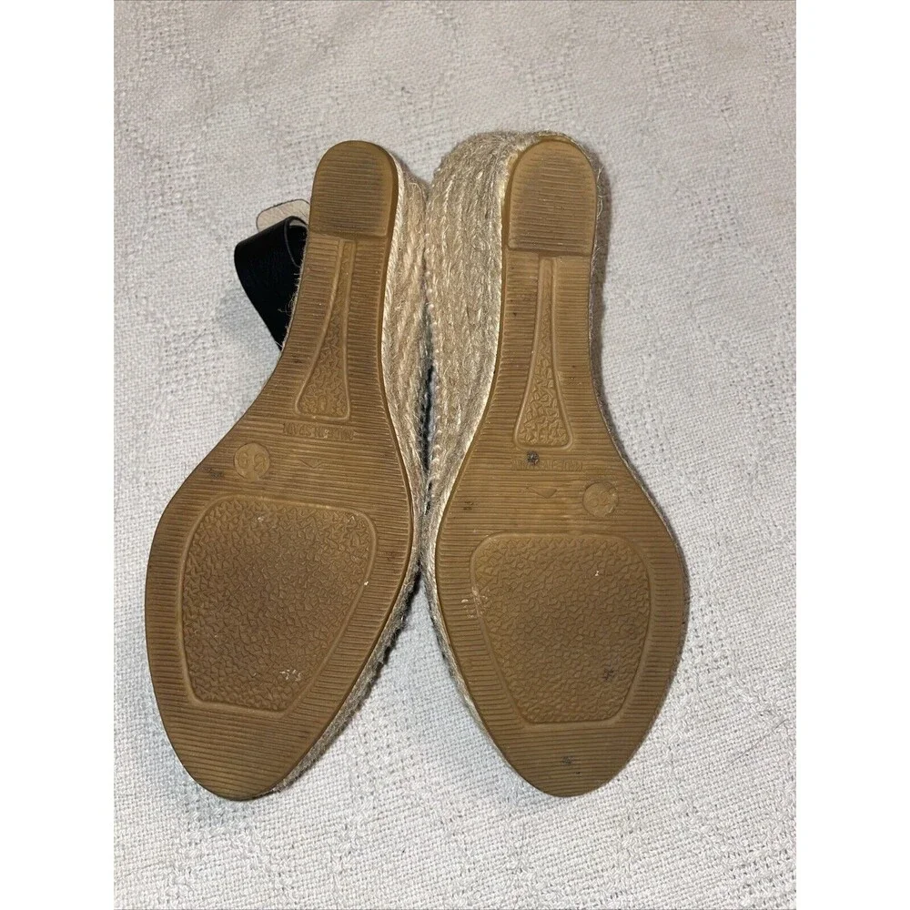 Kanna Women’s Casual Espadrilles Size 39 U.S. 8 M Black Leather Beach Cruise
